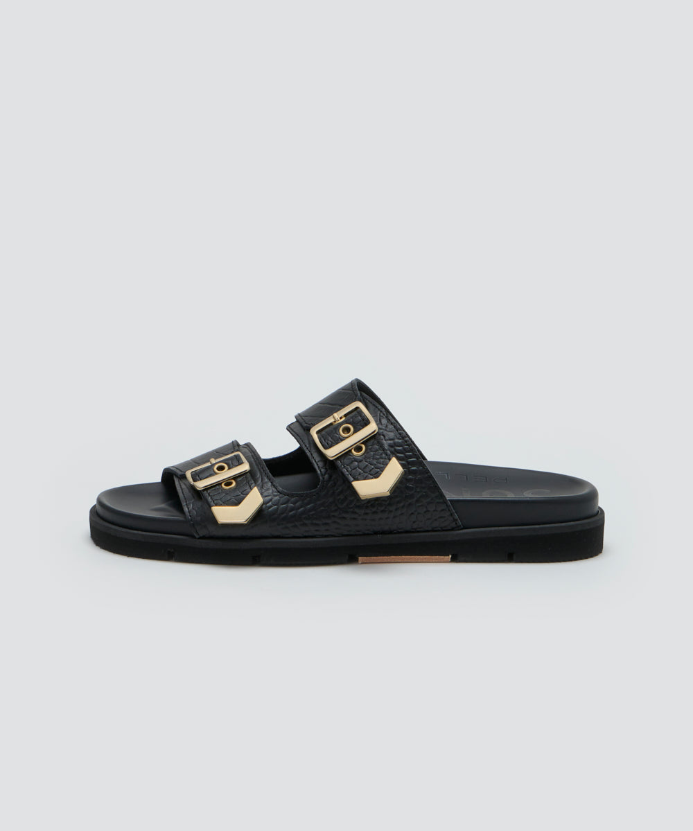 【OUTLET対象】SALA エンボスレザー サンダル 2.0cm BLACK