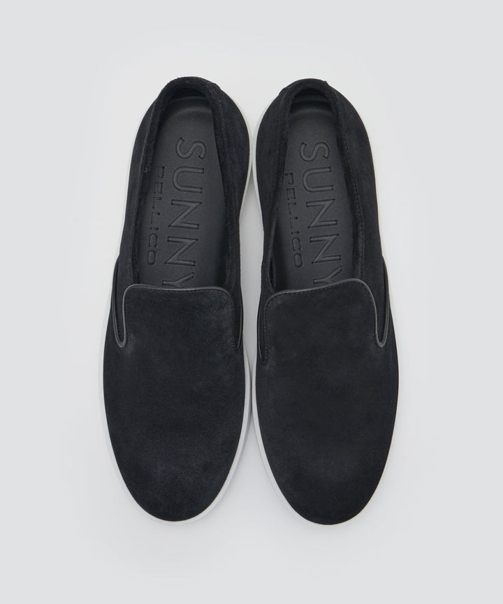 PELLICO SUNNY メンズ スウェード スリッポン 4.0cm BLACK スニーカー 