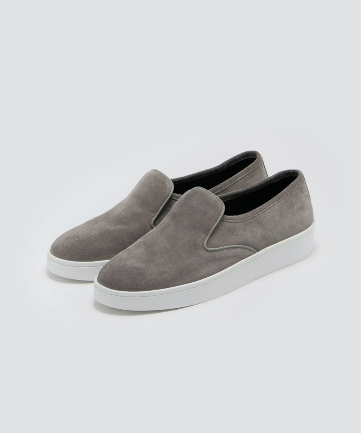 【SANTONI】メンズ グレー スエード スリッポン スニーカー 希少【Santoni】スエード スリッポンスニーカー (SANTONI