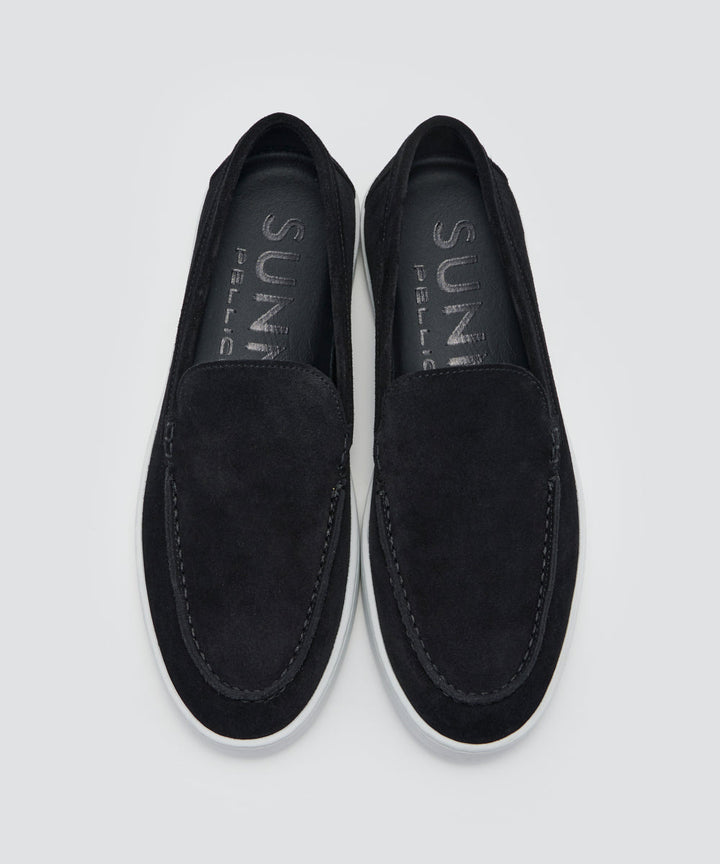 PELLICO SUNNY | メンズ スウェード スリッポン 2.5cm BLACK - アマン