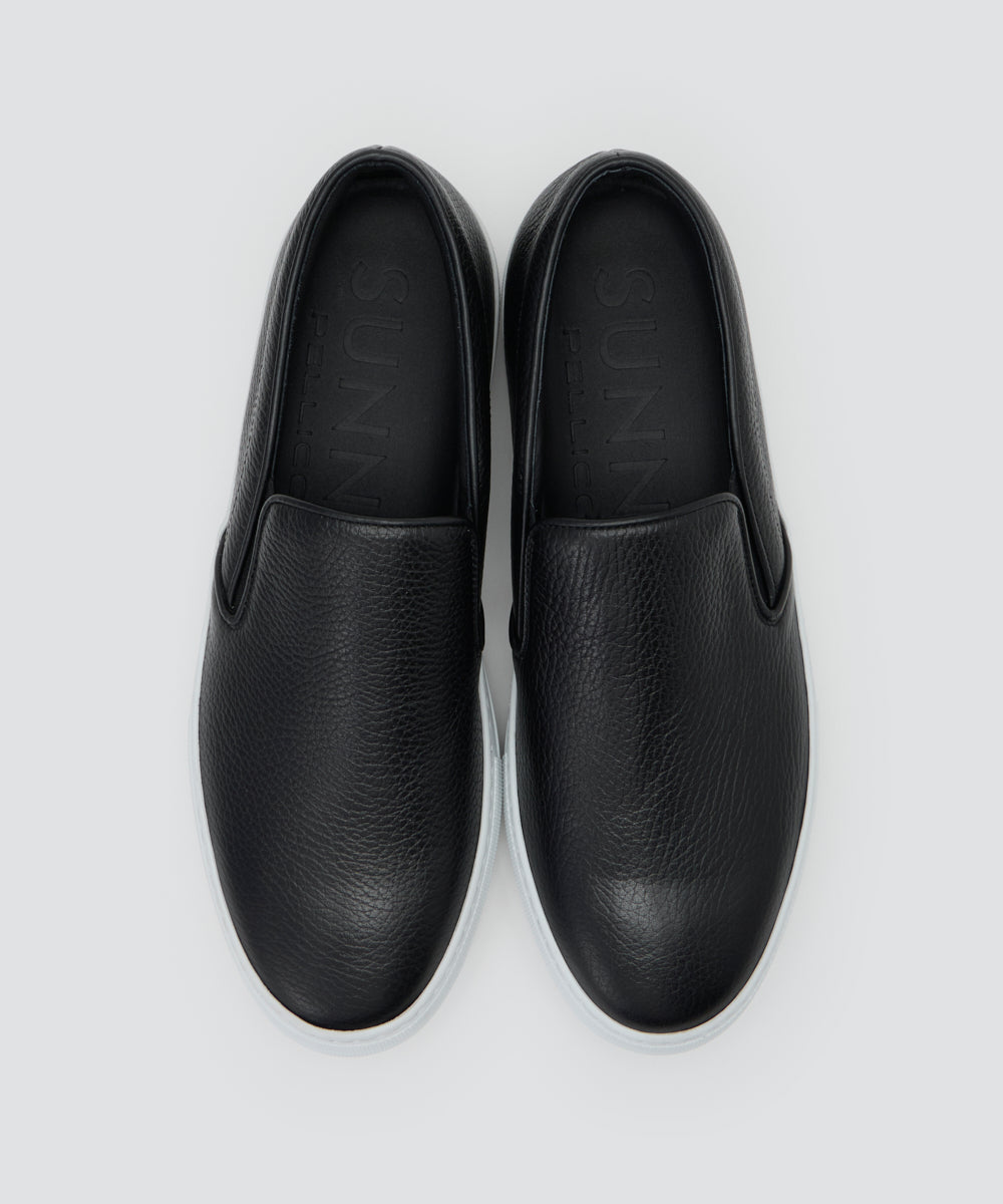 PELLICO SUNNY | メンズ レザー スリッポン 3.5cm BLACK PELLICO SUNNY | メンズ レザー スリッポン 3.5cm BLACK