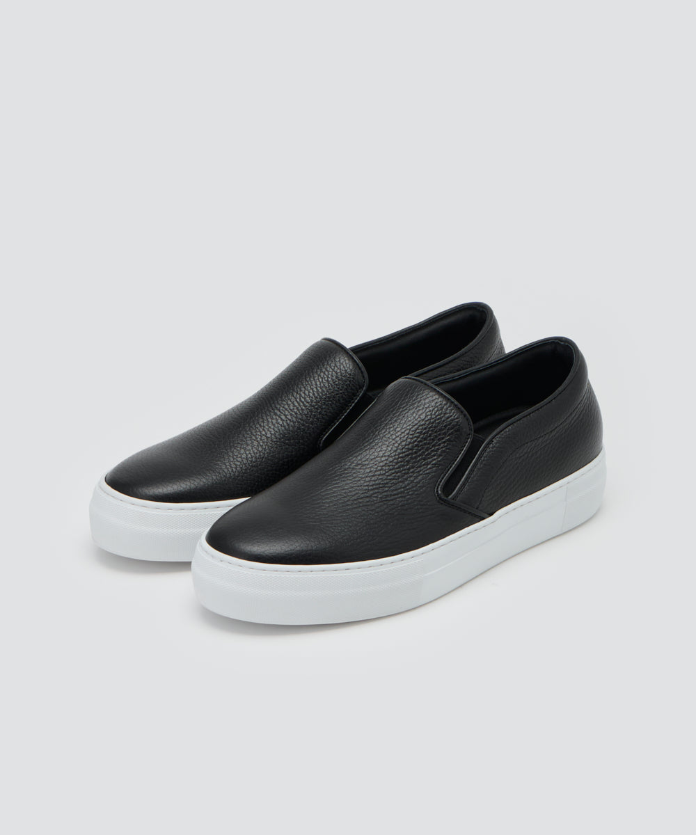 衝撃特価 PELLICO SUNNY | メンズ レザー スリッポン 3.5cm BLACK 靴