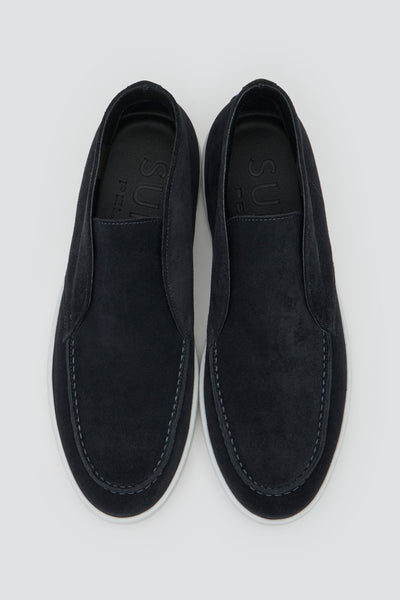 BARTEX メンズ スウェード チャッカ スニーカー 2.5cm NAVY