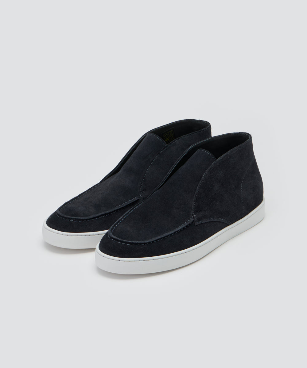BARTEX メンズ スウェード チャッカ スニーカー 2.5cm NAVY