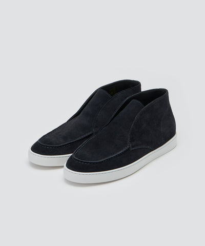 BARTEX メンズ スウェード チャッカ スニーカー 2.5cm NAVY