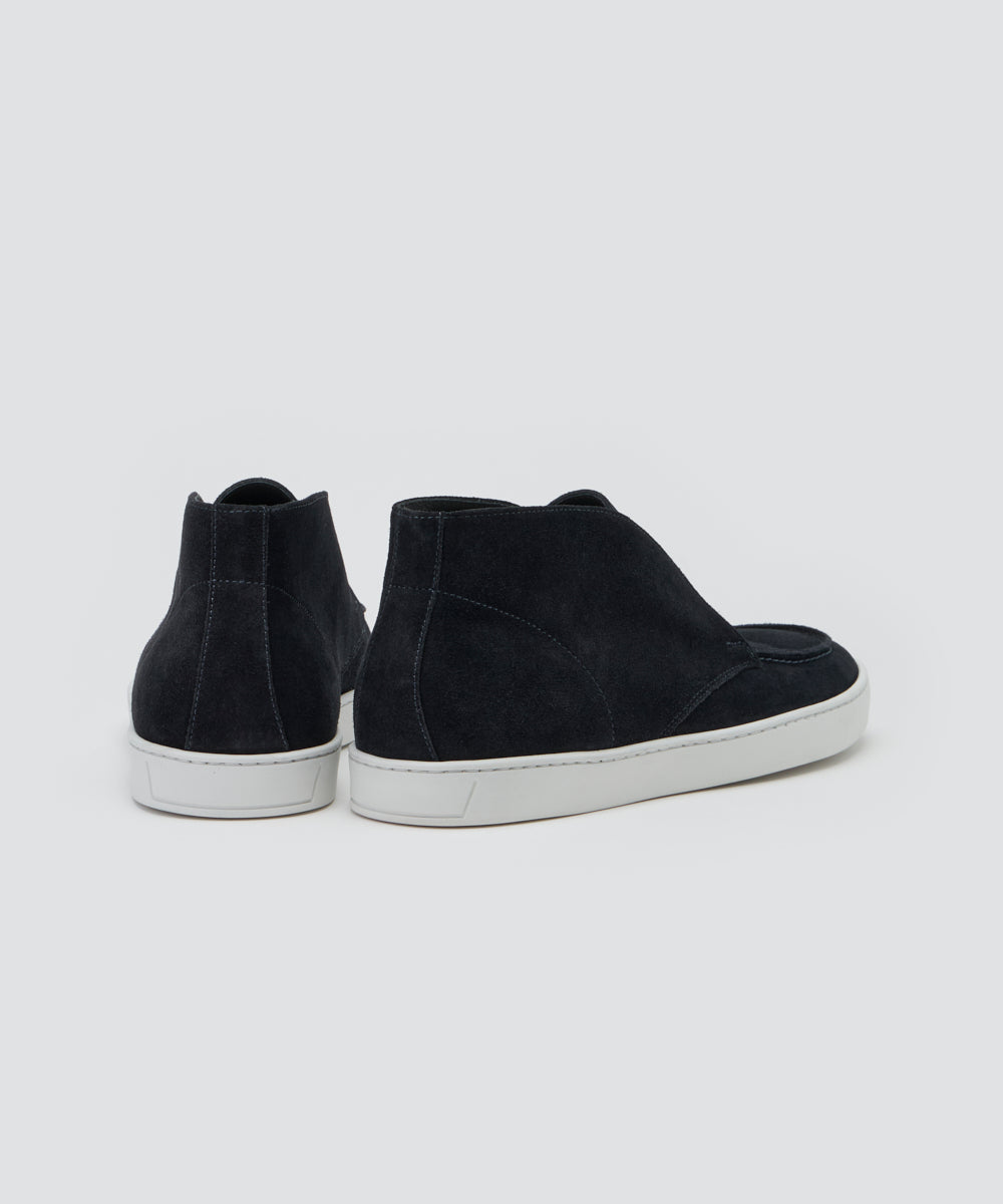 BARTEX メンズ スウェード チャッカ スニーカー 2.5cm NAVY