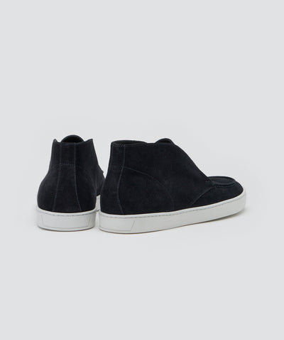 BARTEX メンズ スウェード チャッカ スニーカー 2.5cm NAVY