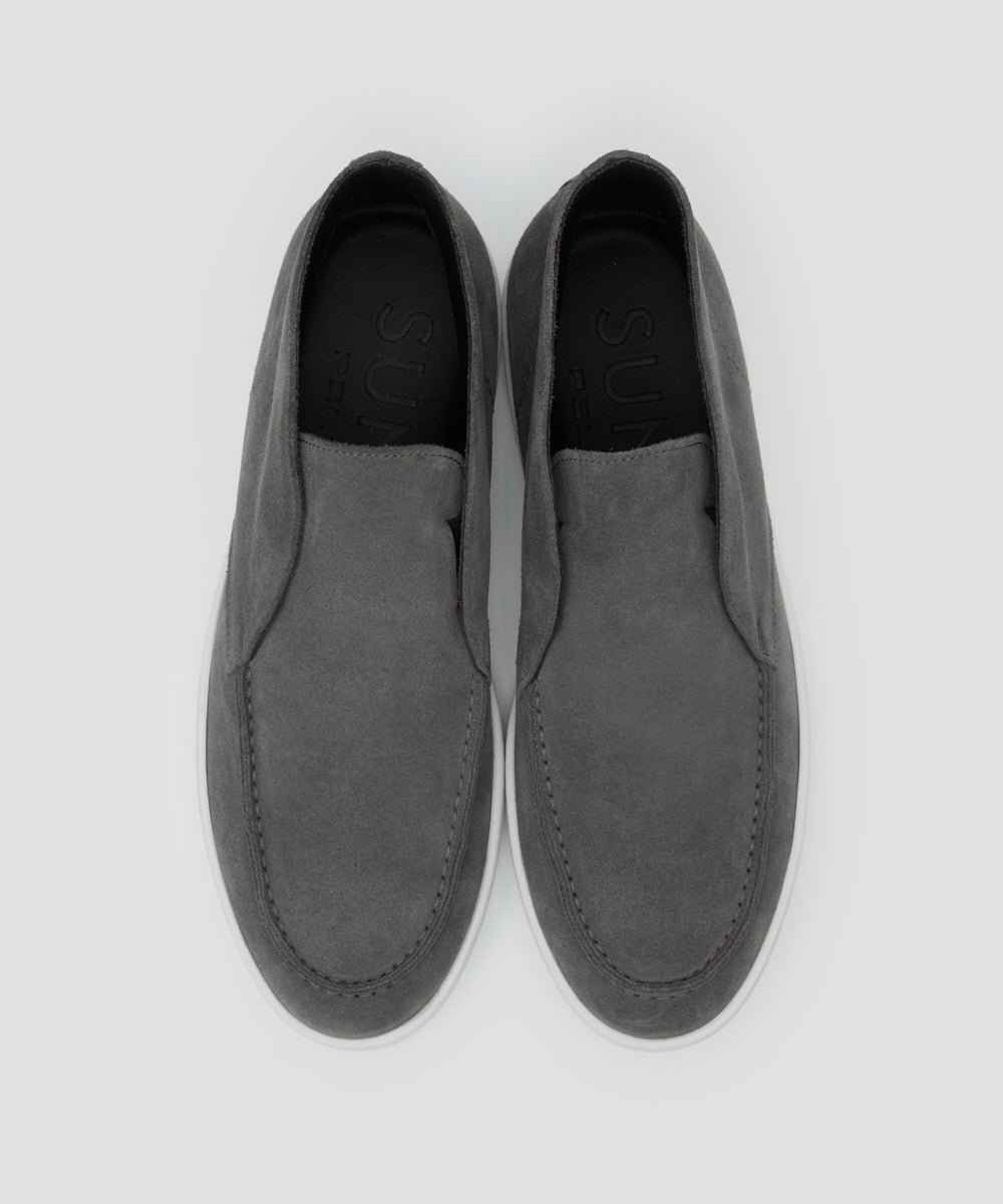 BARTEX メンズ スウェード チャッカ スニーカー 2.5cm GRAY