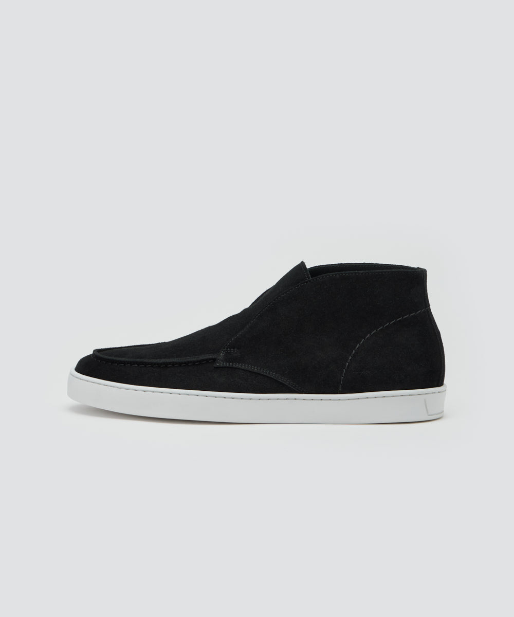BARTEX メンズ スウェード チャッカ スニーカー 2.5cm BLACK