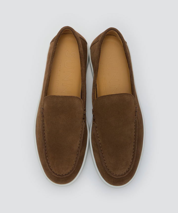 PELLICO ブラウン スエード フラットシューズ PELLICO SUNNY | BARTEX メンズ スウェード スリッポン 2.5cm BROWN