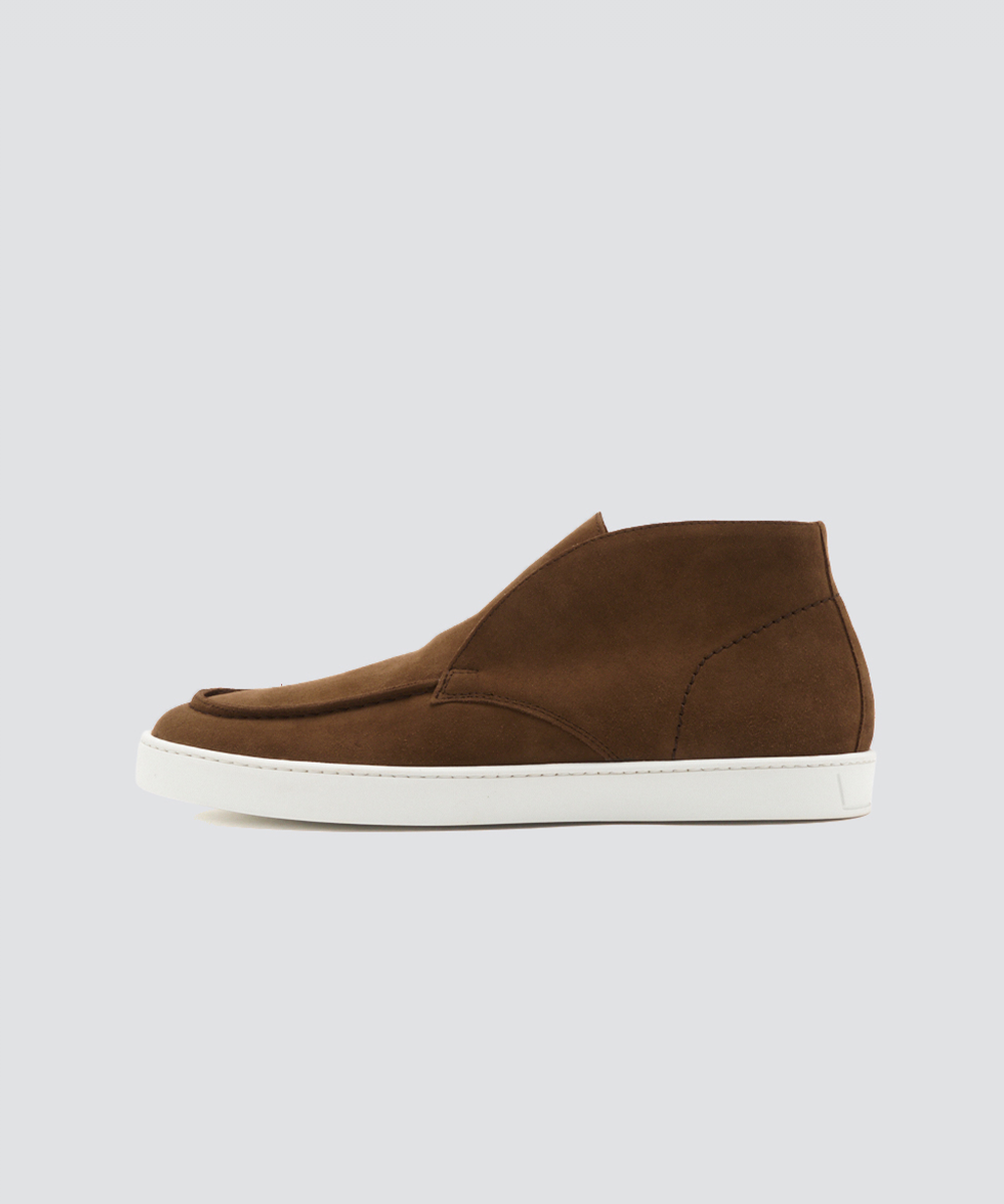 BARTEX メンズ スウェード チャッカ スニーカー 2.5cm BROWN
