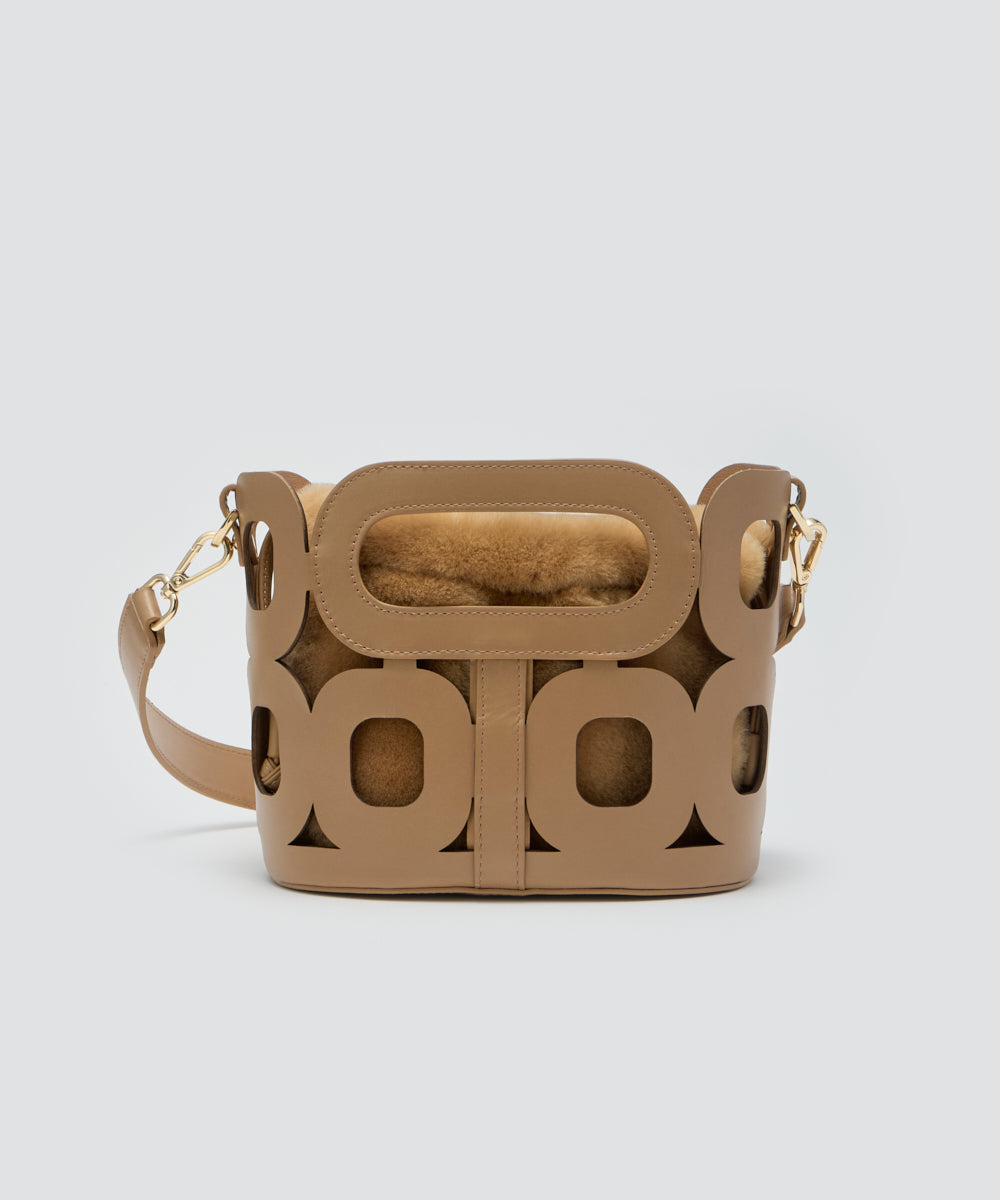 ANELLI HANDLES MINI WITH FUR バッグ CAPPUCCINO