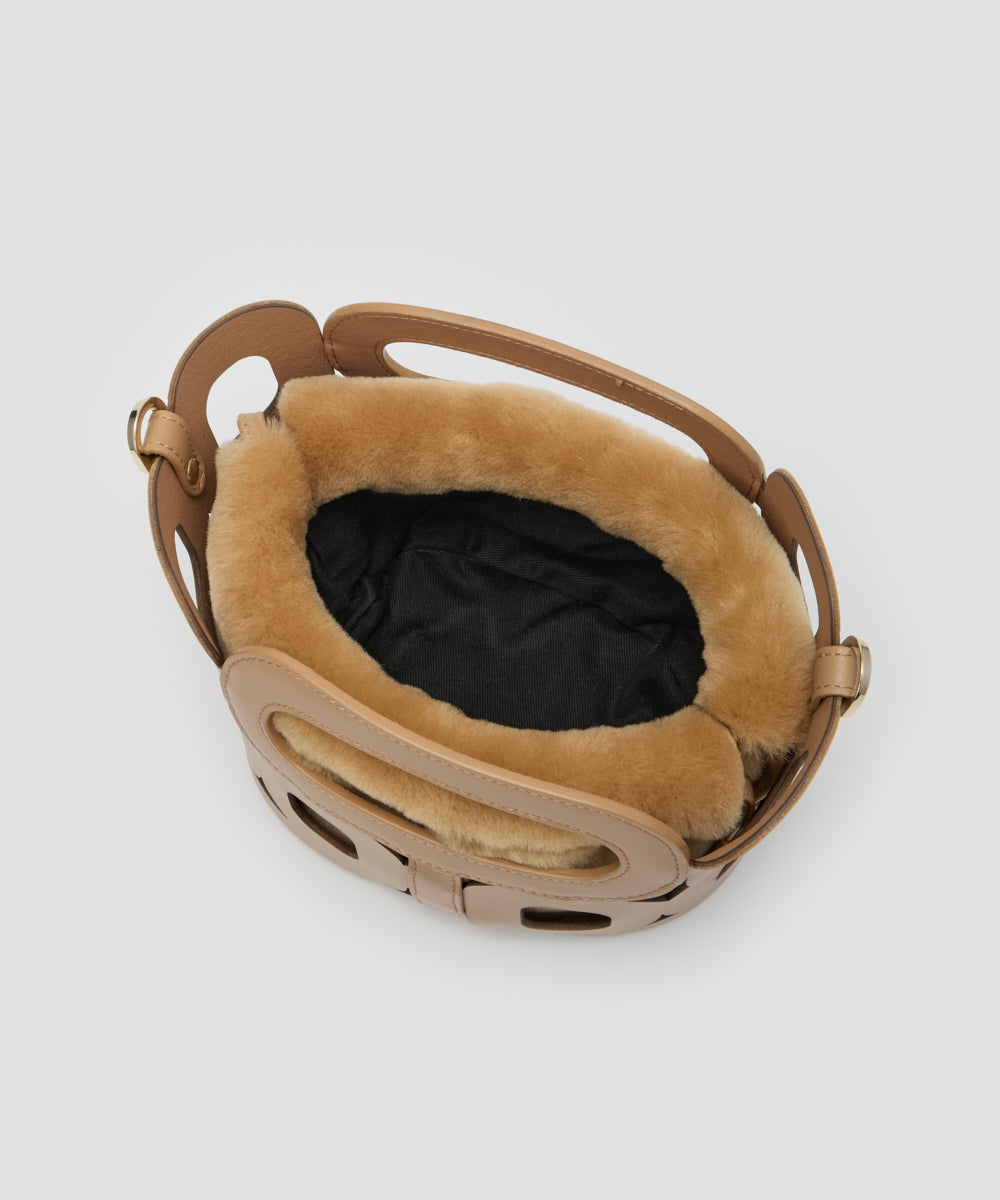 ANELLI HANDLES MINI WITH FUR バッグ CAPPUCCINO