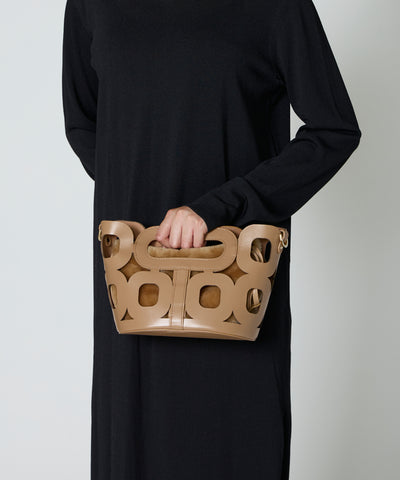 ANELLI HANDLES MINI WITH FUR バッグ CAPPUCCINO
