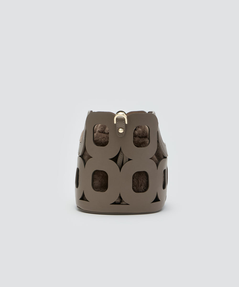 ANELLI HANDLES MINI WITH FUR バッグ EARTH