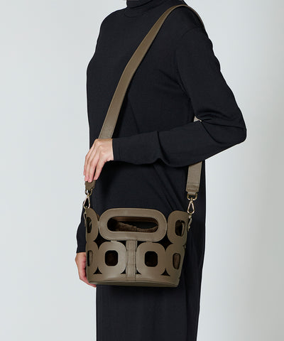 ANELLI HANDLES MINI WITH FUR バッグ EARTH
