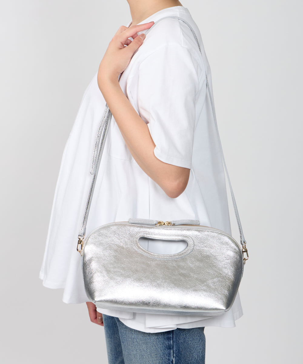 【美品】ペリーコ　アネッリ　イントレチャート　ハンドバッグ　シルバー PELLICO BAG | ANELLI MINI バッグ SILVER - アマンオンラインストア