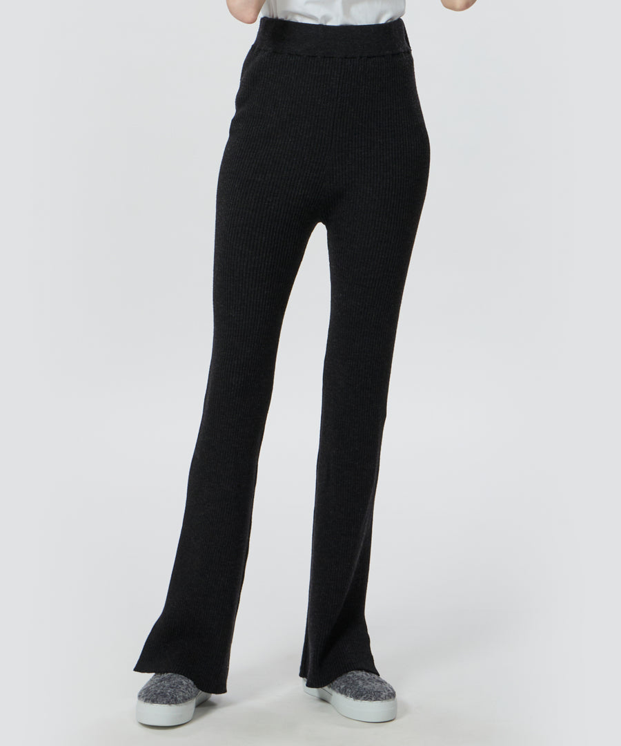 ウール リブニット パンツ