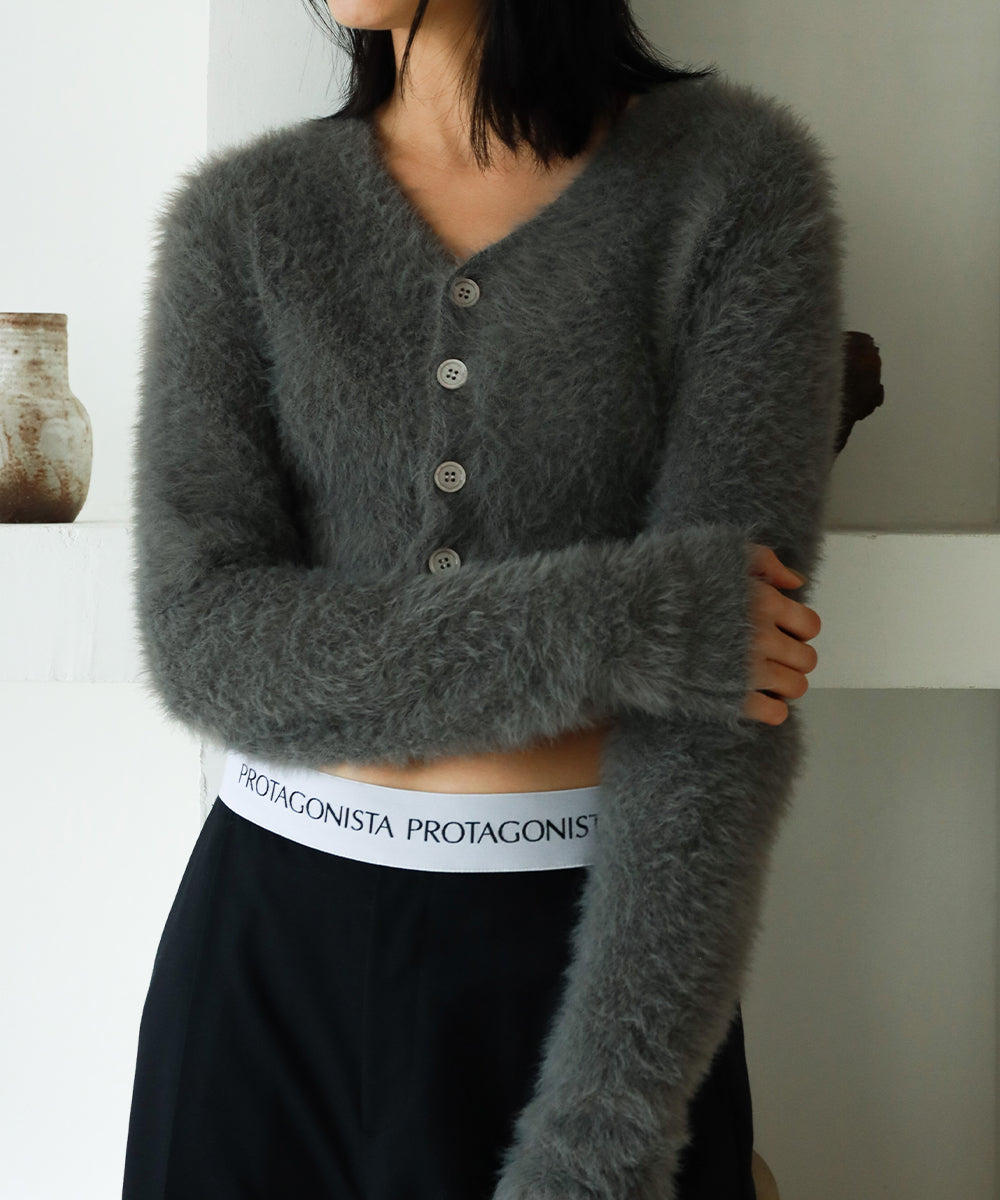 AURALEE(オーラリー) COTTON LINEN CUT SHAGGY KNITシャギーニットカーディガンA22SC01FL A22SC01FL  黄緑 サイズ 34｜【公式】カインドオルオンライン ブランド古着・中古通販【kindal】