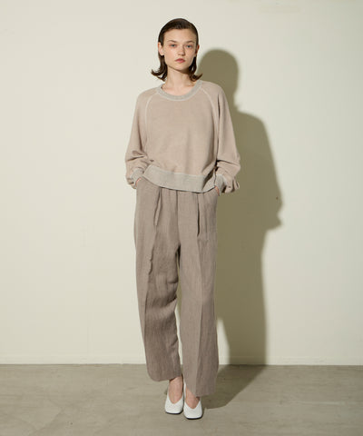WOOL LINEN WAIST LOGO PANTS ロゴパンツ