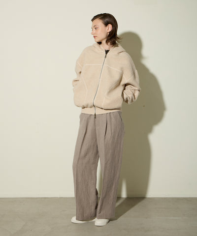 WOOL LINEN WAIST LOGO PANTS ロゴパンツ