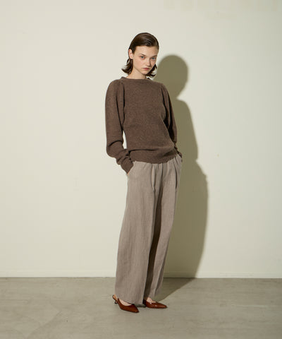WOOL LINEN WAIST LOGO PANTS ロゴパンツ