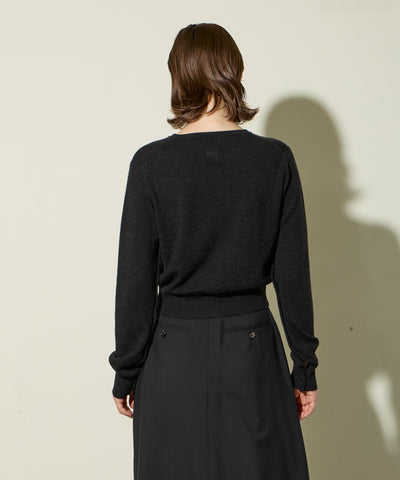 WASHABLE KNIT CARDIGAN WITH PEARL BOTTONS ニットカーディガン