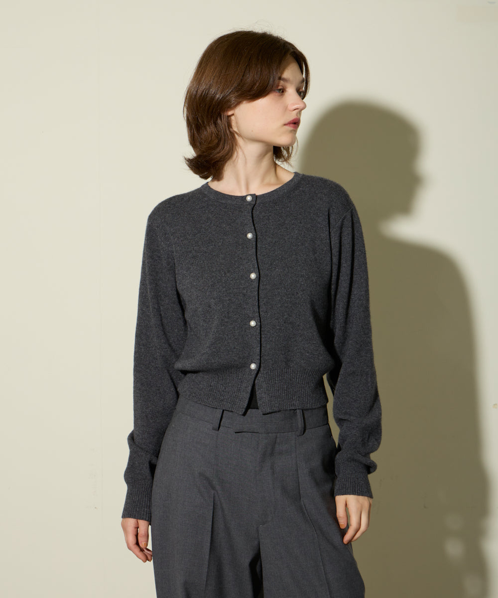 WASHABLE KNIT CARDIGAN WITH PEARL BOTTONS ニットカーディガン
