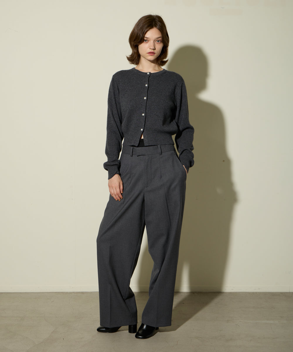 WASHABLE KNIT CARDIGAN WITH PEARL BOTTONS ニットカーディガン