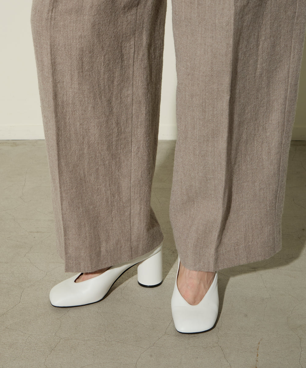 WOOL LINEN WAIST LOGO PANTS ロゴパンツ