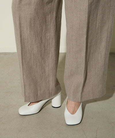 WOOL LINEN WAIST LOGO PANTS ロゴパンツ