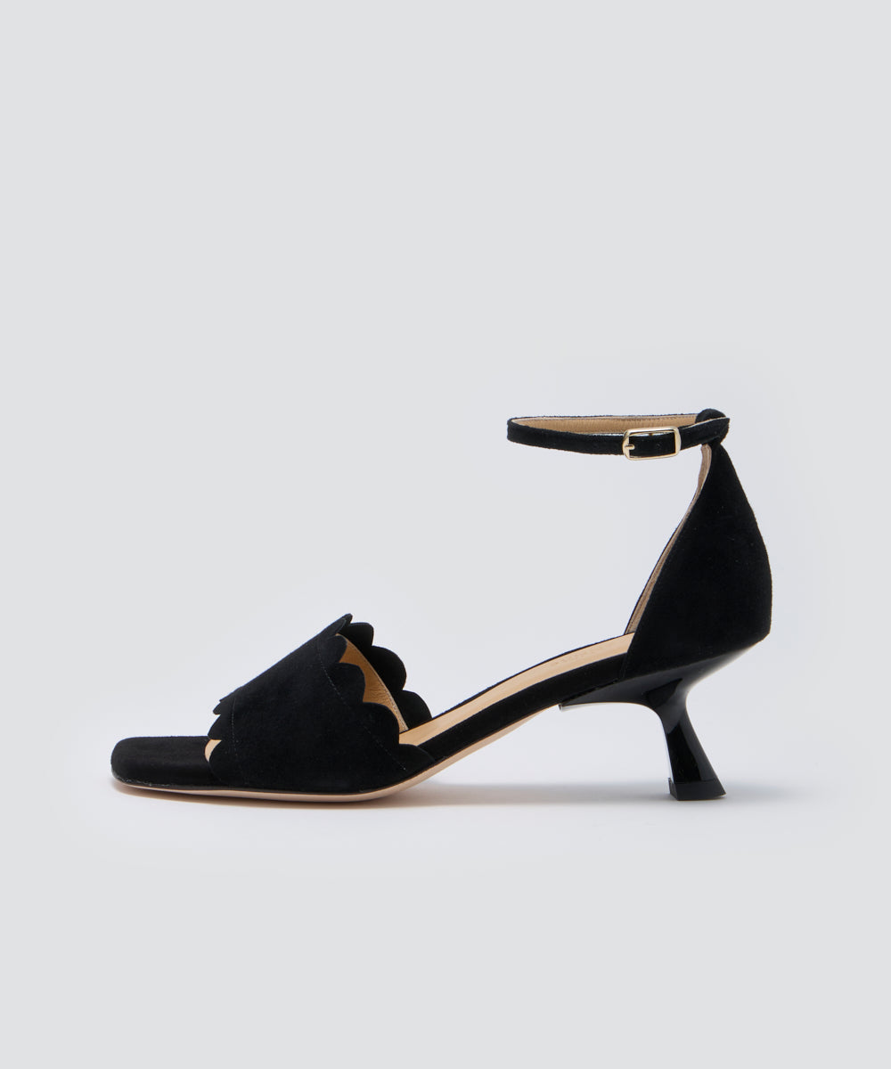 LUGO アンクルストラップサンダル 4.5cm BLACK