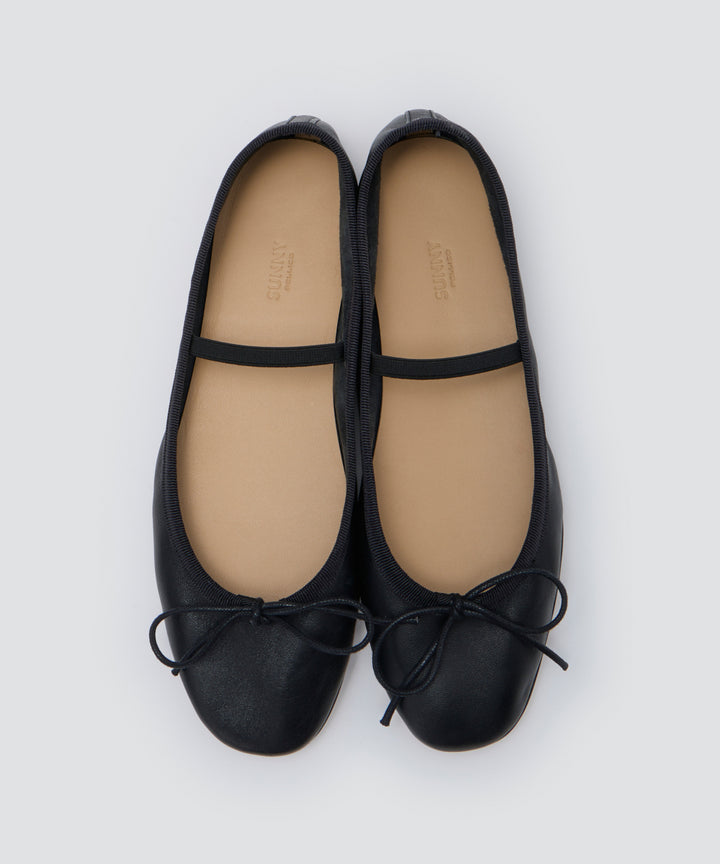 PELLICO SUNNY | スムースレザー バレエシューズ 1.0cm BLACK