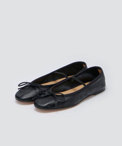 DOLIA スムースレザー バレエシューズ 1.0cm BLACK