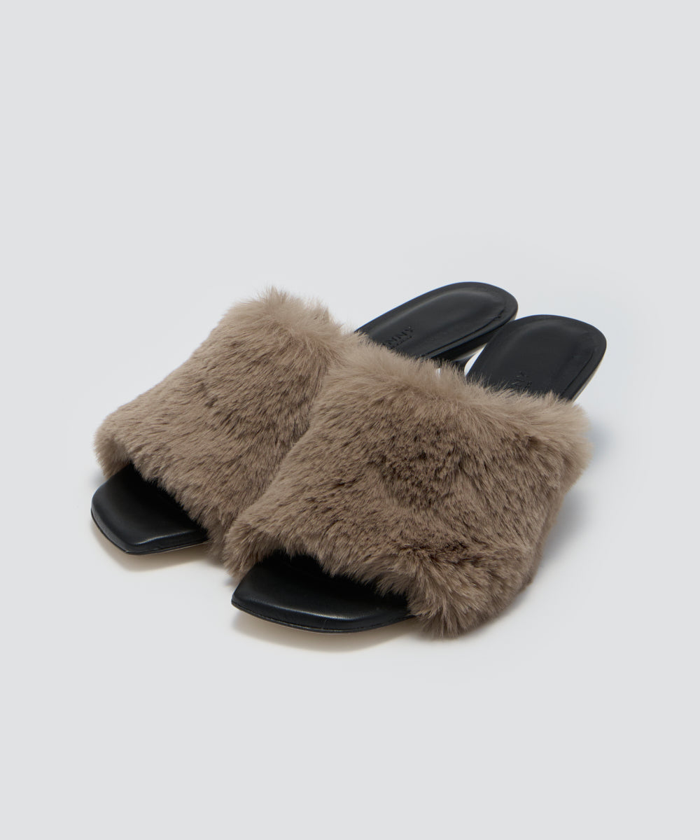 PELLICO SUNNY | ファー サンダル 5.0cm GREIGE - アマン