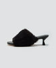 TOSSA ファー サンダル 5.0cm BLACK