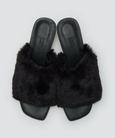 TOSSA ファー サンダル 5.0cm BLACK