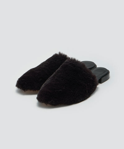 CERET ファー バブーシュ 2.0cm BLACK