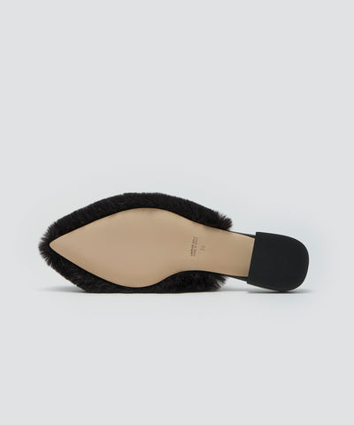 CERET ファー バブーシュ 2.0cm BLACK