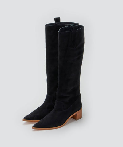 SEVILLA スウェード ロングブーツ 5.5cm BLACK
