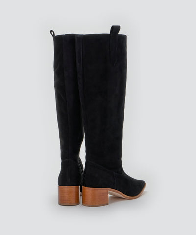 SEVILLA スウェード ロングブーツ 5.5cm BLACK