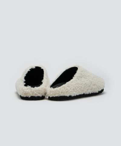 BILBAO ファー クロッグ 1.0cm WHITE