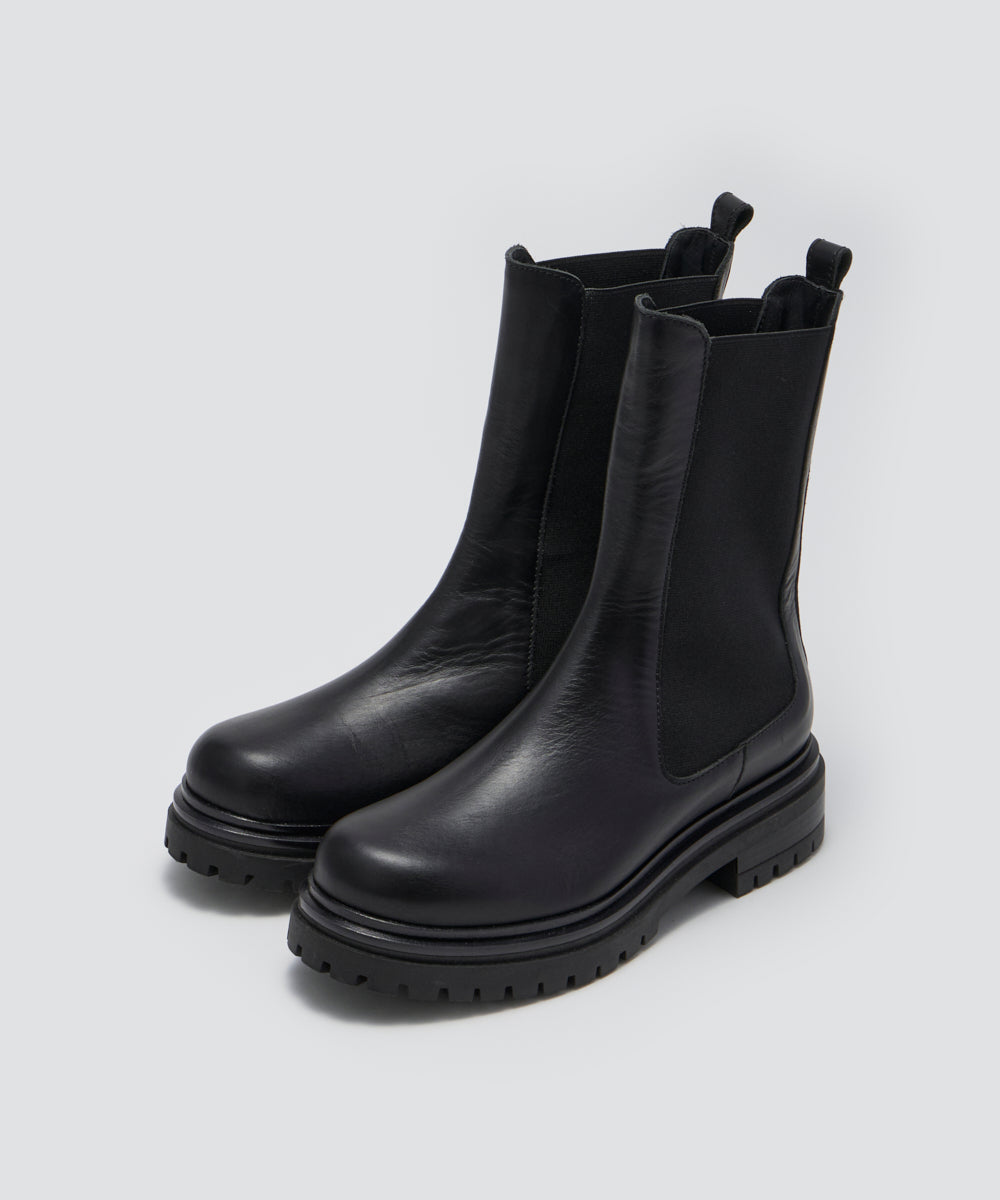 BURGOS サイドゴア ブーツ 4.0cm BLACK