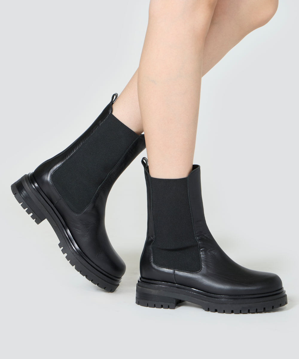 BURGOS サイドゴア ブーツ 4.0cm BLACK