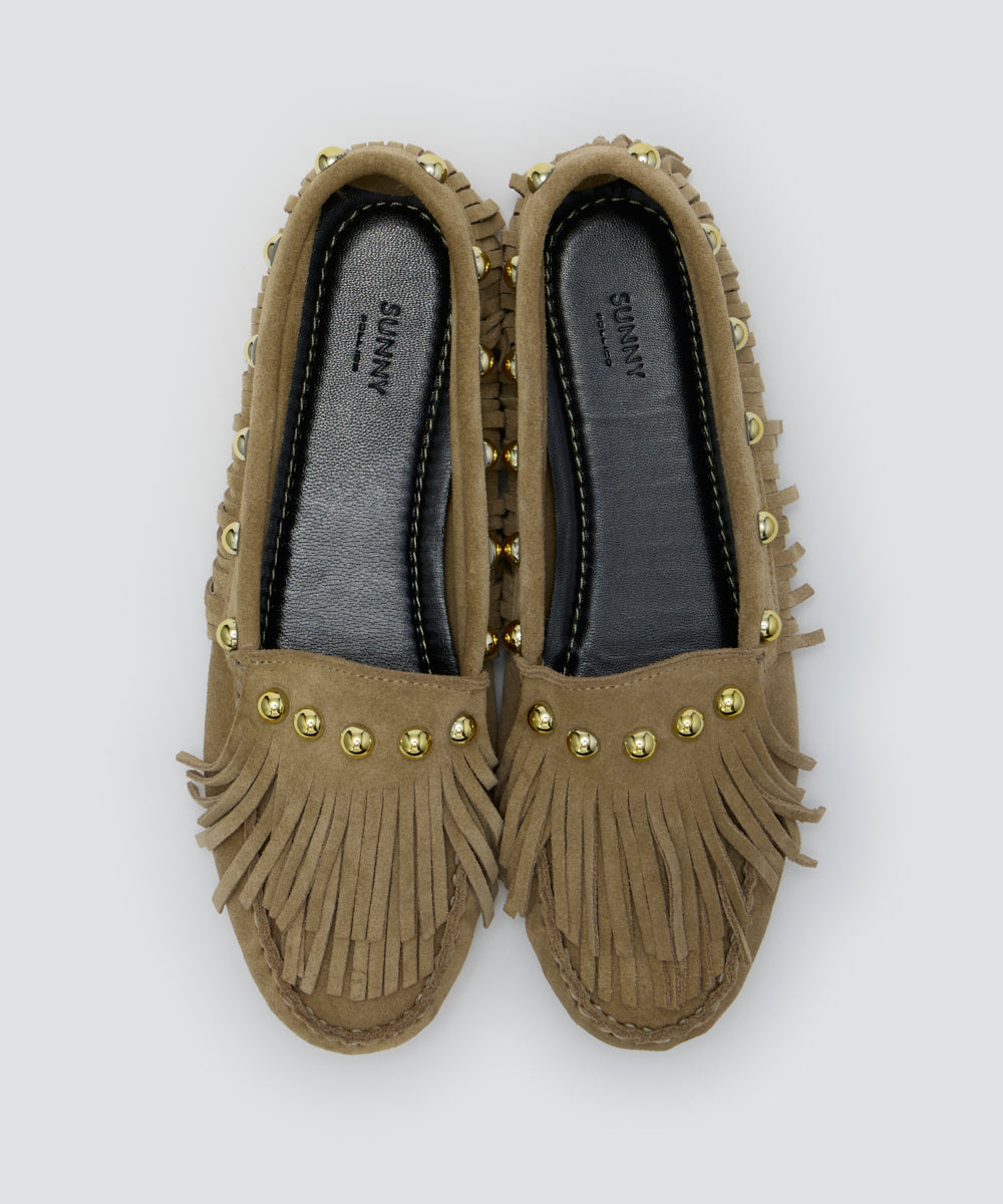 SACO スタッズ モカシン 1.0cm BEIGE