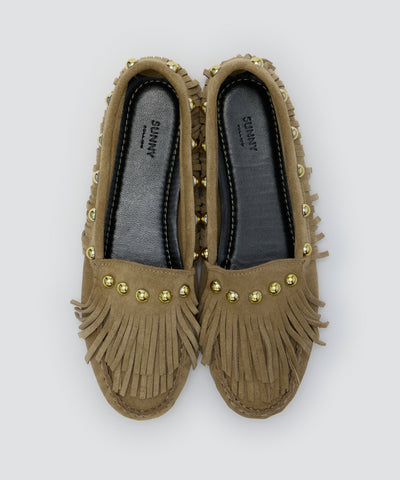 SACO スタッズ モカシン 1.0cm BEIGE