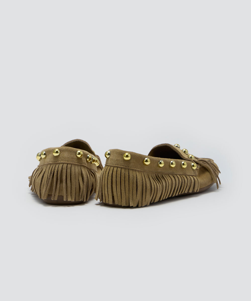 SACO スタッズ モカシン 1.0cm BEIGE