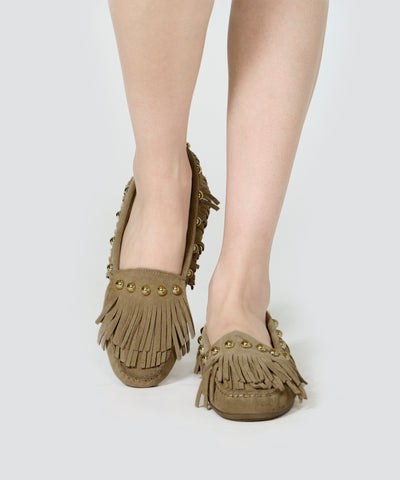 SACO スタッズ モカシン 1.0cm BEIGE