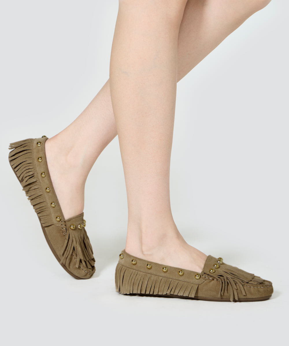 SACO スタッズ モカシン 1.0cm BEIGE