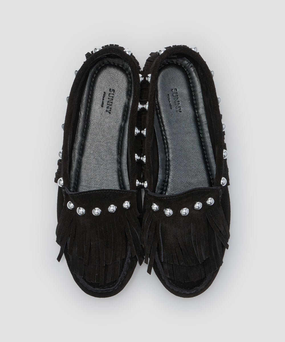 SACO スタッズ モカシン 1.0cm BLACK